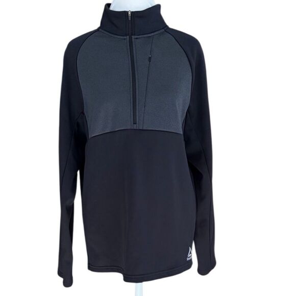 Reebok Other - Reebok Men's Black & Gray 1/2 Zip-Up active athletic long sleeve pullover sz S.